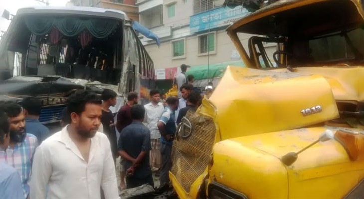 টাঙ্গাইলে বাস-ট্রাক মুখোমুখি সংঘর্ষে নিহত ২